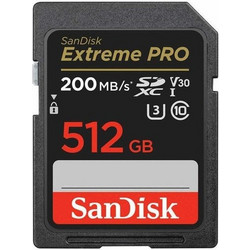 Sandisk Extreme Pro SDXC 512GB Class 10 U3 V30 UHS-I 200MB/s