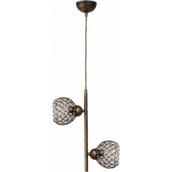 Heronia Lighting S-20K-A Chris Κρεμαστό Φωτιστικό Οροφής με Κρύσταλλα Δίφωτο E27 01-0301