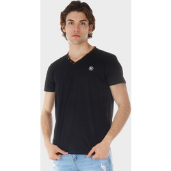 Ανδρική μπλούζα V σε Oversize γραμμή. ΜΑΥΡΟ