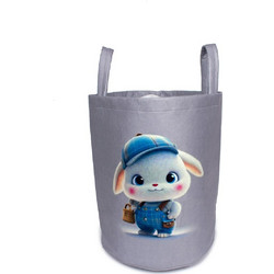 Παιδικό Καλάθι Αποθήκευσης Polyester Cap Bunny 38 Grey DimCol 45x30x50εκ. - DimCol - 31463608013