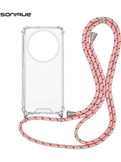 Sonique Armor Clear Θήκη με Κορδόνι (Honor Magic5 Lite 5G) Rainbow Ροζ