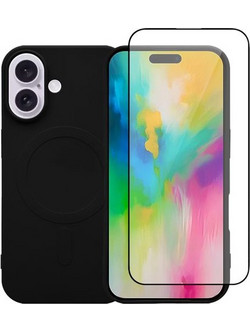 Redshield iPhone 16 Plus MagSafe Silicone Case & Glass Black Θήκη Κινητού & Προστατευτικό Οθόνης
