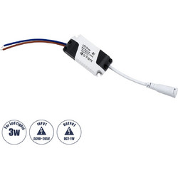 73075 Πλαστικό Τροφοδοτικό SELV για Προϊόντα LED 3W - AC 220-240V σε DC 7-11V - IP20 L6 x W3 x H2cm