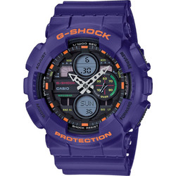 Casio G-Shock Ανδρικό Ρολόι Χρονογράφος με Μωβ Καουτσούκ Λουράκι GA-140-6AER