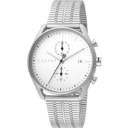 Esprit Lock Ανδρικό Ρολόι Χρονογράφος με Ασημί Μεταλλικό Μπρασελέ ES1G098M0055