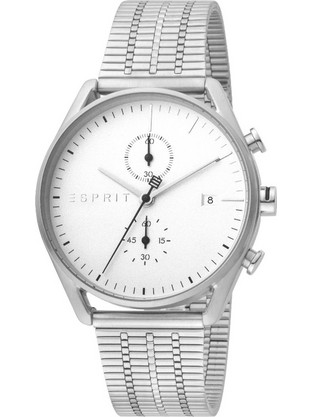 Esprit Lock Ανδρικό Ρολόι Χρονογράφος με Ασημί Μεταλλικό Μπρασελέ ES1G098M0055