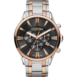 Roamer Ανδρικό Ρολόι Χρονογράφος με Ασημί Ροζ Χρυσό Μεταλλικό Μπρασελέ R508837498550