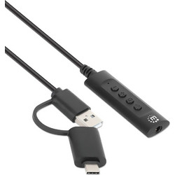 Techly IUSB-DAC-Combo - USB-C & USB-A σε 3.5mm Jack Καλώδιο