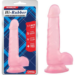 Chisa Novelties Hi-Rubber 7.7" Ρεαλιστικό Dildo με Βεντούζα & Όρχεις 19.5cm Ροζ