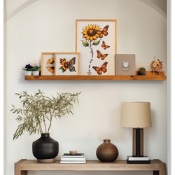 Decorative Wooden Wall Shelf Huhu291 - 120 Multicolor