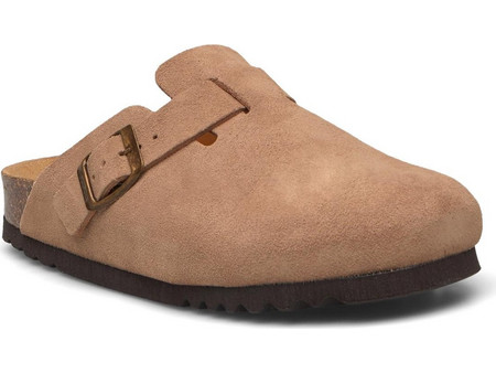 Scholl Fae Taupe Ανατομικά Δερμάτινα Σουέτ Mules Καφέ (F300581062) taupe