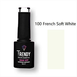 Trendy Soak Off 100 French Soft White Ημιμόνιμο Βερνίκι Νυχιών για Γαλλικό Μανικιούρ 6ml