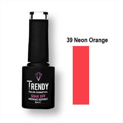 Trendy Soak Off 39 Neon Orange Ημιμόνιμο Βερνίκι Νυχιών 6ml