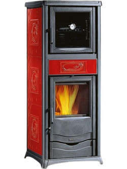 La Nordica Rossella Plus Forno Evo Bordeaux Μαντεμένια Ξυλόσομπα με Φούρνο 12.6kW