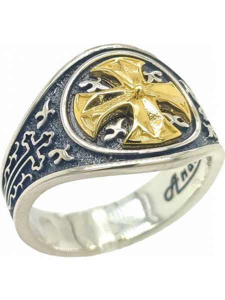 Δαχτυλίδι Anastasios Creations ασήμι 925 με σταυρό FD965