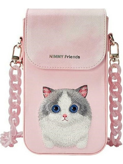 Big Eyed Pet τσάντα τηλεφώνου ροζ