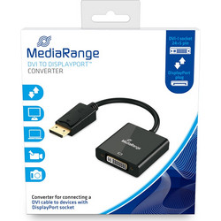 Καλώδιο MediaRange DVI to DisplayPort converter, gold-plated, DVI-I socket (24+5 Pin)/DP plug, 15cm, black Μαύρο
