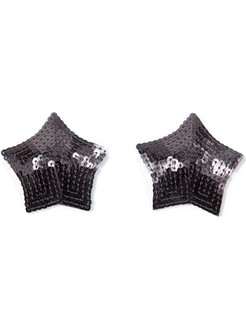 Star Nipple Covers with Black Sequins