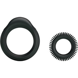 Baile Ring Manhood D-213044 Σετ Ελαστικά Δαχτυλίδια Πέους Σιλικόνης Μαύρα 2τμχ