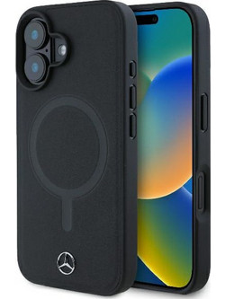 Mercedes-Benz Smooth Leather MagSafe Black (iPhone 16 Plus)