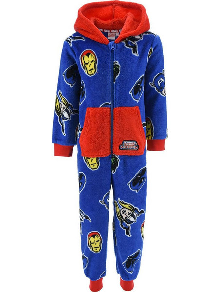 Παιδική πιτζάμα ολόσωμη AVENGERS Fleece, Χρώμα Σιέλ