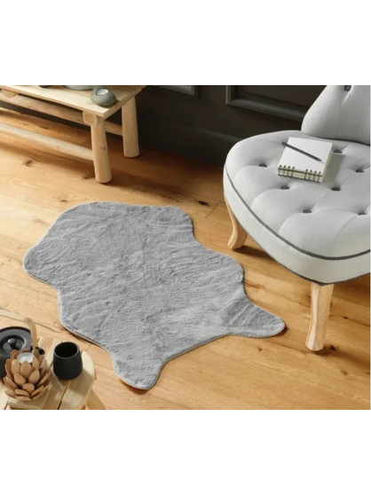 Kipper Reglisse Χαλί Ορθογώνιο Sheepskin Γούνινο 60x90cm Grey