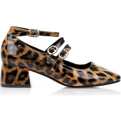 Γόβες animal print λουστρίνι με ρυθμιζόμενα λουράκια