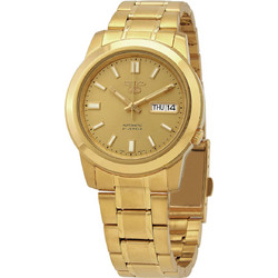 Seiko 5 Automatic Ανδρικό Ρολόι Αυτόματο με Χρυσό Μεταλλικό Μπρασελέ SNKK20K1