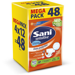 Sani Sensitive Extra Protection No3 Large Πάνες Ακράτειας 7 Σταγόνες 48τμχ