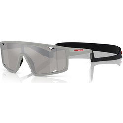Prada PSA03S 13Z05A Ανδρικά Γυαλιά Ηλίου Μάσκα Κοκάλινα Γκρι με Γκρι Φακό