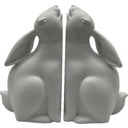 EASTER BUN BUN ΒΙΒΛΙΟΣΤΑΤΗΣ SET 2ΤΜΧ POLYRESIN ΛΕΥΚΟ 21 5x9xH18cm c482170