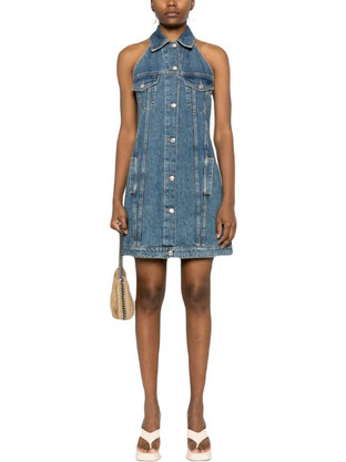 Moschino Mini Καλοκαιρινό Καθημερινό Φόρεμα Τζιν Μπλε K2A04033735-1282