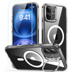 ESR Classic Hybrid HaloLock Kickstand MagSafe Back Cover με Tempered Glass Clear (iPhone 16)