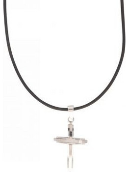 Kostibas 1313-352A, Σταυρός, Stainless Steel, Ατσάλι, Καουτσούκ, Ασημί