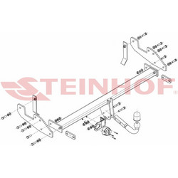 Κοτσαδόρος σταθερός συμβατός για Toyota Hilux VII (4WD/ 4D) (προφυλακτήρας με σκαλοπάτι χωρίς δοκό στήριξης)