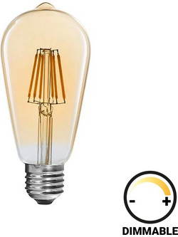 Λαμπτήρας LED ST64 Bulb pakoworld dimmable 4W E27 amber