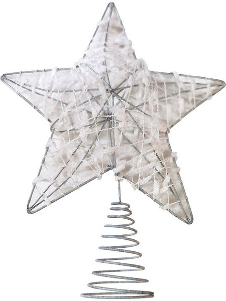 Κορυφή δέντρου άστρο λευκό μεταλλικό 23x20cm Xmasfest 1133790