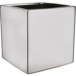 Γλάστρα Mica Decorations Chaz Ασημί Κεραμικά Τετράγωνο 14 x 14 x 14 cm