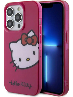 Θήκη Hello Kitty για iPhone 14 Pro Max Kitty Head - Ροζ (3666339184117)