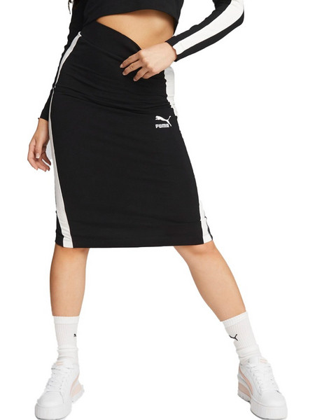Puma Μίντι Φούστα Υφασμάτινη Ψηλόμεση Pencil Μαύρη 537071