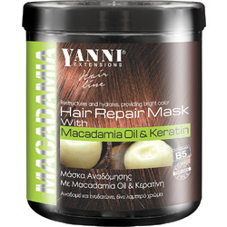 Yanni Extensions Macadamia Oil & Keratin Hair Repair Μάσκα Μαλλιών Κερατίνης για Επανόρθωση Φριζάρισμα 1lt
