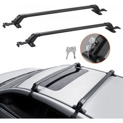 VEVOR Universal Roof Rack Cross Bars, Aluminium Roof Rack Crossbars, Fit Roof without Side Rail, 70,3 kg Χωρητικότητα φόρτωσης, Ρυθμιζόμενες ράβδοι γυμνής οροφής με κλειδαριές, για SUV, Sedan και Van