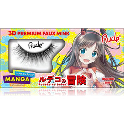Rude Cosmetics Manga Collection 3D Premium Faux Mink τεχνητές βλεφαρίδες τύπος Rudeko 2 τμχ