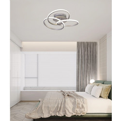 Sunlight Ross-S Κρεμαστό Φωτιστικό Οροφής Πολύφωτο LED με Φυσικό Λευκό Φως Ασημί