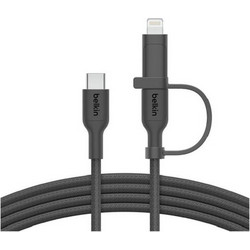 Belkin Braided USB to Type-C / Lightning Cable Μαύρο 1.5m