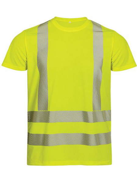Fageo T-shirt Εργασίας με Ανακλαστικές Ταινίες - PRT130 Κίτρινο - NEON YELLOW