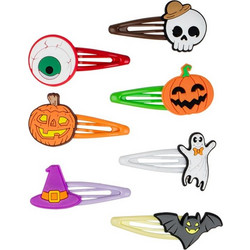 Halloween Κλιπ Μαλλιών Χρωματιστά Rubber Διάφορα Σχέδια 6cm - 7 τμχ