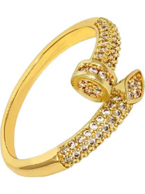 Ghetto Nail Ring Iced Out Crystal Δαχτυλίδι Χρυσό