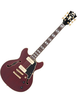 D' Angelico Deluxe Mini DC Satin Trans Wine