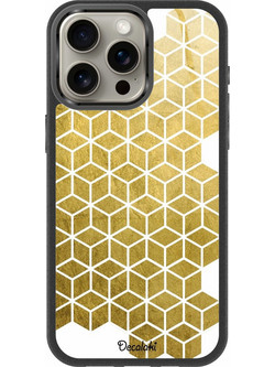 Gold Cubes Θήκη Κινητού Σχέδιο 50038 - iPhone, iPhone 15 Pro Max, Premium Classic Case